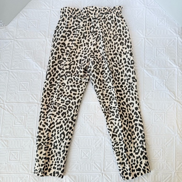 J. Crew Linen Blend Animal Print Cropped Pants Size 2 - Picture 8 of 9